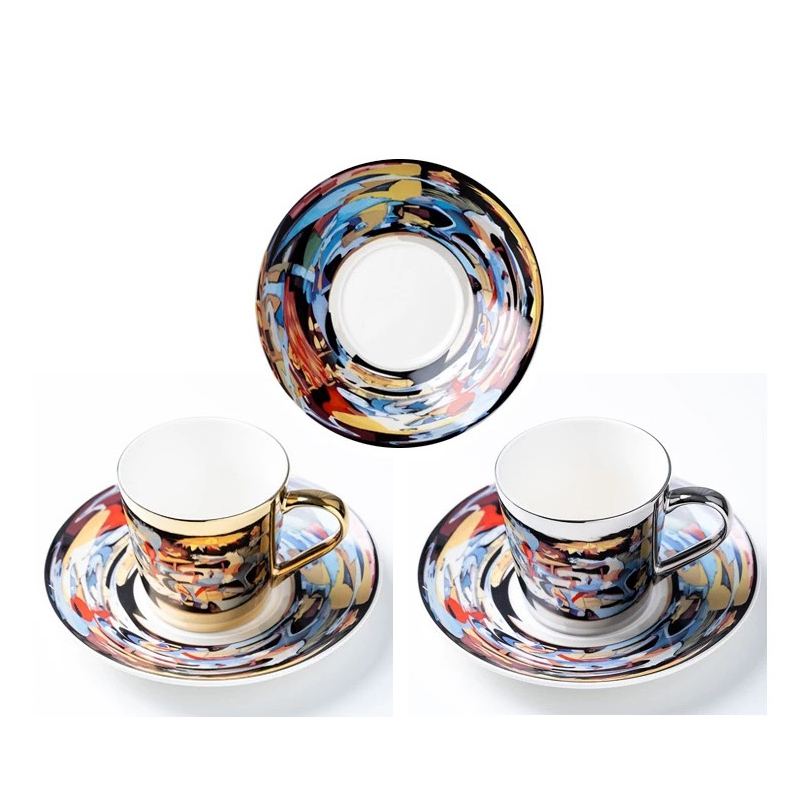 Home Drinkware Creative Ceramic Anamorphic Cup Coffee Tea Set Interesting Gift