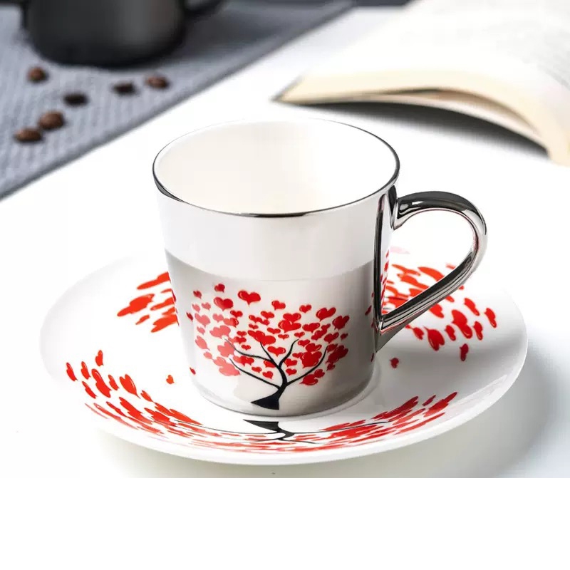 New Animal Porcelain Cup Mugs and Ceramic Reflection Mirror  Coffee CupsSet