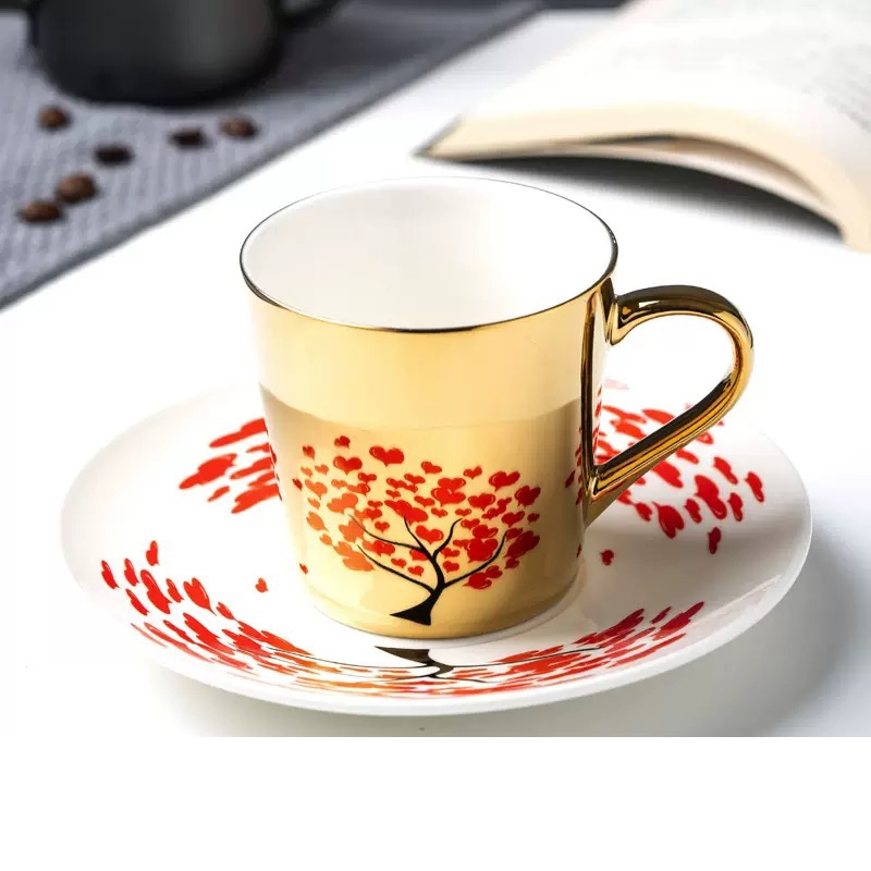 Nordic Handmade Mugs Hand Painted Animal Creative Gift Ceramic Reflection Mirror  Coffee Cups  