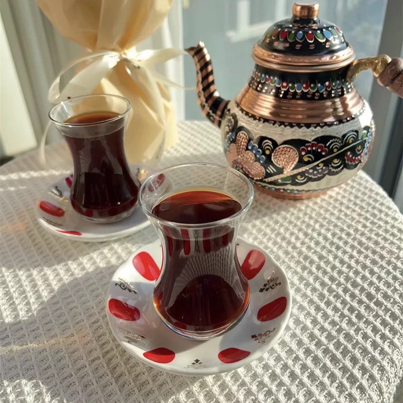 Turkey Black Lead-free Glass Home Hot Beverage Afternoon Simple Featured Glass Tea Coffee Juice Cups