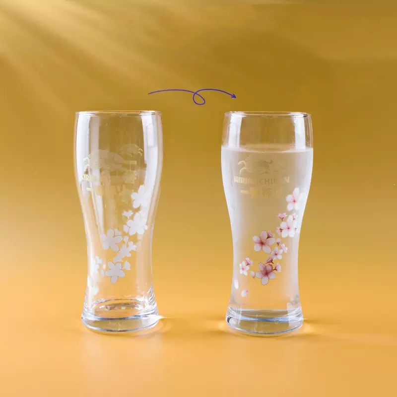 Wholesale Bulk 40oz Clear  Outdoor TravelCoffee Drinking Cup Tumblers Glasses Mug with Heat Color Change Glass Mug