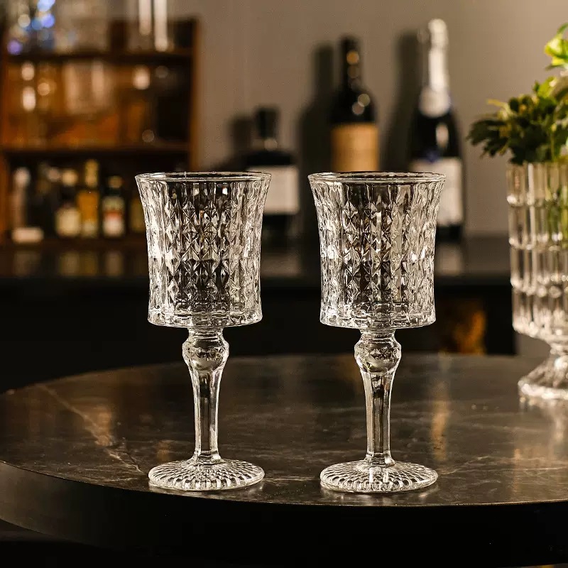 Elegance Red Wine Glass Crystal Wine Goblet Classic Engraved Wine Glass